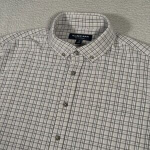 Mizzen Main Shirt Mens XL Gray Plaid City Flannel Button Down Trim Fit Casual